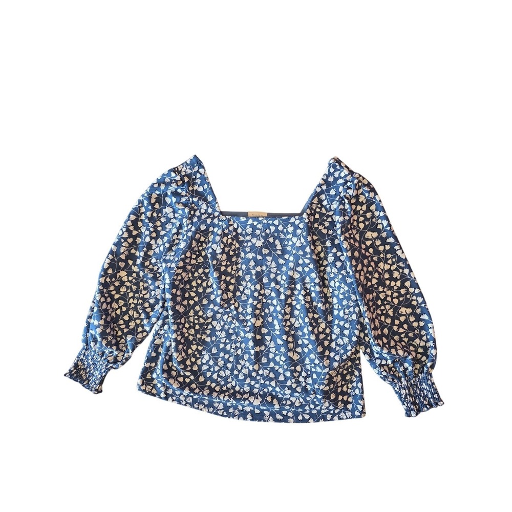 Melloday Blouse 1x Womens Plus Size Square Neck Long Puff Sleeve‎ Cottage Core